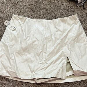 White Mini Skort with Side Slit